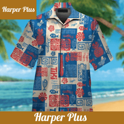 Los Angeles Dodgers Short Sleeve Button Up Tropical Hawaiian Shirt