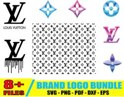 Louis Vuitton Bundle Svg, LV Logos Svg, Luxury Brand Logo Svg