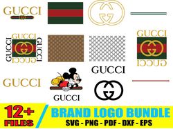 Gucci Logo Bundle Svg, Gucci Logo Svg, Luxury Brand Logo Svg
