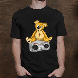 dj teddy bear boombox by san francisco street artist zamiro shirt