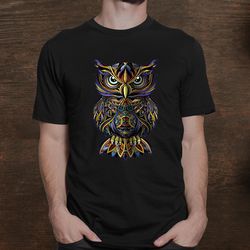 Geometric Owl Artistic Wise Angry Nocturnal Bird Shirt