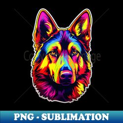 German Shepherd Neon Design - Instant PNG Sublimation Download - Unleash Your Inner Rebellion
