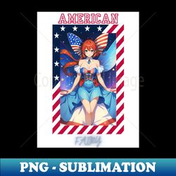 Patriotic Bow Fairy - Digital Sublimation Download File - Vibrant and Eye-Catching Typography