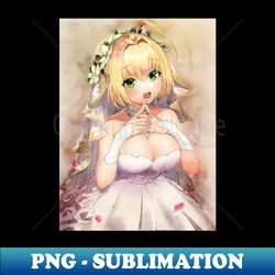 Saber Bride Anime Watercolor - Instant PNG Sublimation Download - Add a Festive Touch to Every Day