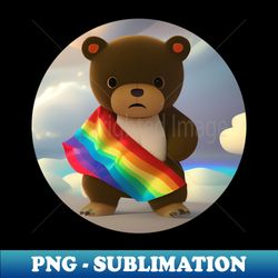 Brown bear with rainbow - Modern Sublimation PNG File - Add a Festive Touch to Every Day