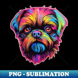 Neon Brussels Griffon - PNG Transparent Digital Download File for Sublimation - Bring Your Designs to Life