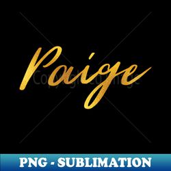 Paige Name Hand Lettering in Faux Gold Letters - Decorative Sublimation PNG File - Unleash Your Creativity