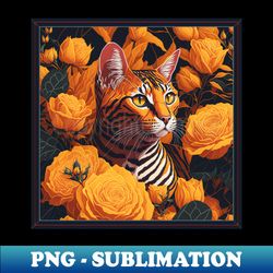 engal cat Style vector yellow version 2 bengal cat - Digital Sublimation Download File - Bold & Eye-catching