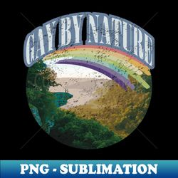 Gay By Nature Blue - Vintage Sublimation PNG Download - Fashionable and Fearless