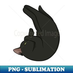 Shrimp Pose Black Cat - Exclusive Sublimation Digital File - Bold & Eye-catching