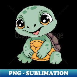 cute happy baby turtle - png transparent sublimation design - perfect for sublimation mastery