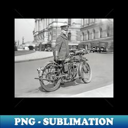 motorcycle police officer 1924 vintage photo - sublimation-ready png file - perfect for creative projects