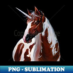 Majestic Pinto Horse Unicorn - Realistic Painting - High-Quality PNG Sublimation Download - Unlock Vibrant Sublimation Designs