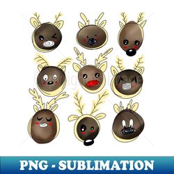 Nine Reindeer - Decorative Sublimation PNG File - Unleash Your Inner Rebellion