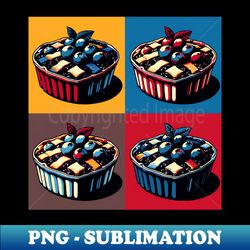 Pop Blueberry Cobbler Art - Vintage Food - Special Edition Sublimation PNG File - Unlock Vibrant Sublimation Designs