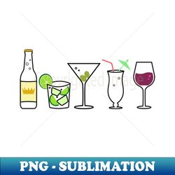 Minimalist Drinks Cocktail Collection - Premium PNG Sublimation File - Bold & Eye-catching