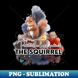 Forest Guardian Squirrel - Sublimation-Ready PNG File - Boost Your Success with this Inspirational PNG Download