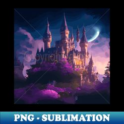 Floral fantasy Castle Aesthetic - Retro PNG Sublimation Digital Download - Unleash Your Inner Rebellion