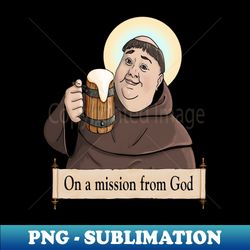 Friar Tuck Drinking a Cold Mug of Beer - Stylish Sublimation Digital Download - Perfect for Sublimation Art