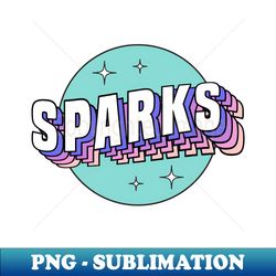 Sparks - Colorful Layered Retro Letters - Retro PNG Sublimation Digital Download - Fashionable and Fearless