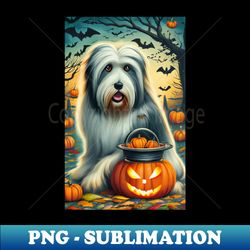bearded collie halloween artwork - Elegant Sublimation PNG Download - Transform Your Sublimation Creations