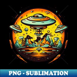 UFO Invasion - Vintage Sublimation PNG Download - Unleash Your Inner Rebellion
