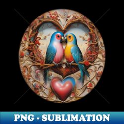 Valentines lovebirds kissing - Modern Sublimation PNG File - Instantly Transform Your Sublimation Projects
