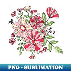 Vintage boho floral dream in blue and pink - Exclusive PNG Sublimation Download - Unlock Vibrant Sublimation Designs
