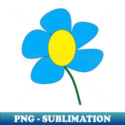 Yellow and Turquoise Daisy - Retro PNG Sublimation Digital Download - Enhance Your Apparel with Stunning Detail