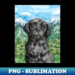 Black Labrador Retriever dog portrait painting - Exclusive PNG Sublimation Download - Perfect for Personalization