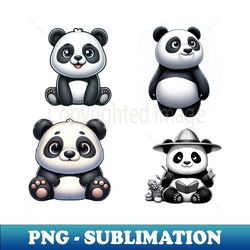 playful panda bliss - adorable black and white bear design - modern sublimation png file - enhance your apparel with stunning detail