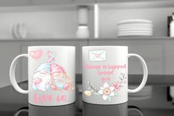 personalised gnome valentines mug, happy valentines day, valentines gift for her, valentines gift for him