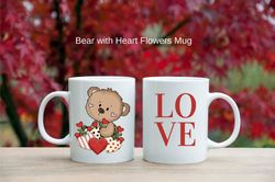 valentines gift for him, valentine mug, valentine gift, cute bear mug, valentines day mug, valentines gift for her