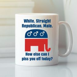 white straight republican male coffee mug republican gift