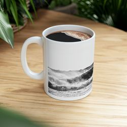 Coastal Ocean Wave Ceramic Coffee Mug  Tropical Escape Coffee Cup  Nautical Mug  Hot Tea Cups  Beachy Stemless Glass Cup