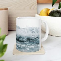 Coastal Ocean Wave Ceramic Coffee Mug Tropical Escape Coffee Cup Nautical Mug  Hot Tea Cups Beachy Stemless Glass Cup Be