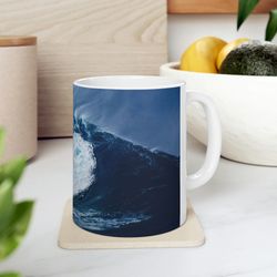 Coastal Ocean Wave Ceramic Coffee Mug Tropical Escape Coffee Cup Nautical Mug  Hot Tea Cups Beachy Stemless Glass Cup Be