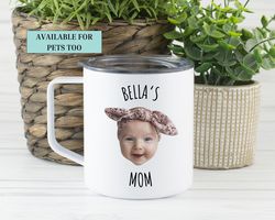 Custom baby face photo tumbler mug,  Personalized Baby Photo Mug coffee cup Coffee cup With Handle and Lid,Birthday gift