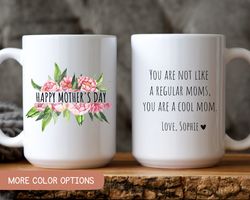 Cool Mom Mothers Day Gift, Funny mothers day Mug, Botanical Wildflowers Mothers day Gift, Name Flower gift for grandma,
