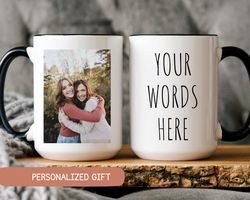 custom photo mug grandma, personalized photo for grandma, photo mug mom, mug with photo and text, personalized photo cof