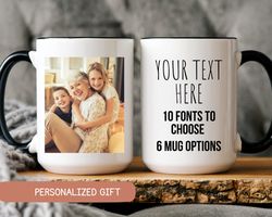 custom photo mug grandma, custom mug photo, photo mug mom, mug with photo and text, personalized photo coffee mug, pictu