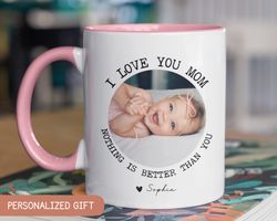 mom gift from child, first mothers day gift, new mom gift, custom 1st mothers day mug, custom photo mug with kids name a