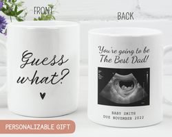 Personalized Baby Ultrasound Mug, Pregnancy Announcement Dad, Custom New Dad Gift, Personalised Ultrasound Mug for Dad,