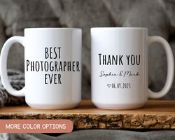 wedding photographer thank you coffee mug, personalized wedding thank you gift, gift for photographer, wedding photograp