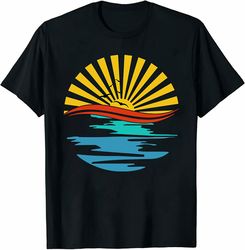 Retro Sunset Rays Wavy Shirt, Vintage Shirt, Retro Sunshine Shirt, Sun Rays Tee, Beachy Vibes Tee, Retro Summer Time , S