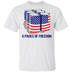 6 Packs Of Freedom 4th Of July T-shirt Drinking Tee