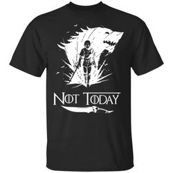 Not Today T-shirt Arya Stark Wolf & Knife Game Of Thrones Fan