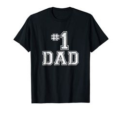Adorable 1 Dad Number One Fathers Day Vintage Style T-Shirt