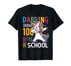Adorable 100th Day Of School Dabbing Unicorn Shirt Boys Girls Gift