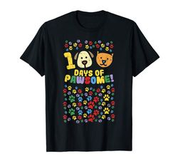 Adorable 100th Day Of School Shirt 100 Days Of Pawsome Dog Cat Paws